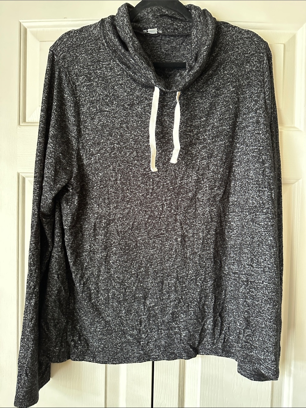 J. Crew Heathered Charcoal Gray Cowl Neck Pullover